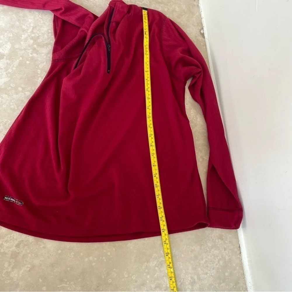Polarmax Red 1/4 Zip Pullover Mock Neck Womens Size XL Pullover Acclimate Dry